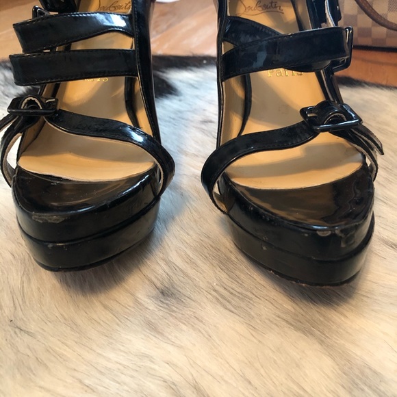 Christian Louboutin Black strappy high heel shoe - Picture 7 of 16